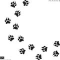 Panther paw prints. Silhouette. Wild animal Royalty Free Stock Photo